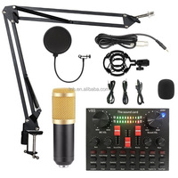 TNH BM800 Metall kondensator mikrofon V8 Soundkarte Live Stream Kit mit Aufhängung halterung für Tiktok Online Show Broadcasting