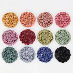 Wholesale Colors 6mm Mini Resin Four Eyes Cotton Doll Baby Clothes Accessories Baby Clothes Button