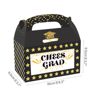Boîte-cadeau en papier pliable Portable 50 pièces, boîtes à bonbons, emballage de remise de diplôme, boîtes en papier Kraft pour décorations de diplôme