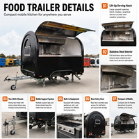 Remorque alimentaire mobile multifonctionnelle MAICHE en fibre de verre personnalisée à 4 roues pour extérieur, camion BBQ, chariot de restauration rapide, bar à hamburgers et frites