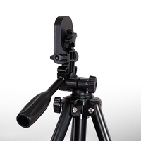 Mini trépied léger en aluminium extensible à 4 sections avec rotule 3 axes, niveau à bulle, capacité de charge de 8 kg, et pinces pour téléphone/appareil photo