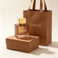 Flacon de parfum vide en ambre de luxe personnalisé de 30 ml/100 ml/50 ml avec vaporisateur à pompe, boîte et sac pour parfums