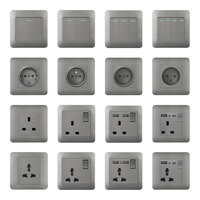 FIKO Interrupteurs et prises murales EU/UK Standard 13A/16A/20A/45A avec USB/Type-c/Dimmer/Sonnette/Rideau/TV/Ordinateur/Interrupteur de cuisine