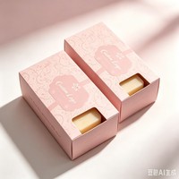 Caja de Papel para Jabón de Lujo con Ventana, Caja de Embalaje Cosmético de Alta Calidad para Jabón Artesanal