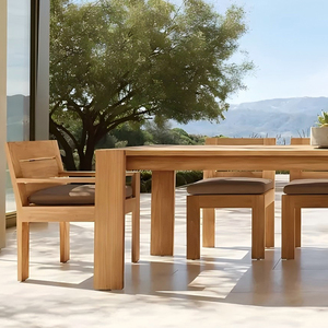 <span class=keywords><strong>Mesas</strong></span> <span class=keywords><strong>y</strong></span> <span class=keywords><strong>sillas</strong></span> <span class=keywords><strong>de</strong></span> madera maciza para exteriores Patio Villa Ocio <span class=keywords><strong>Terraza</strong></span> Hotel Impermeable <span class=keywords><strong>y</strong></span> protector solar Muebles <span class=keywords><strong>de</strong></span> mesa <span class=keywords><strong>de</strong></span> comedor <span class=keywords><strong>de</strong></span> teca - Product Image 2