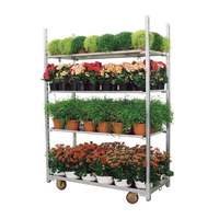 Chariot danois réglable en acier galvanisé à plusieurs niveaux pour plantes en pot et fleurs, idéal pour les centres de jardinage