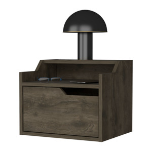 <b>Floating</b> Nightstand With Drawer And Dual <b>Shelf</b> Display For Bedroom <b>Wall</b> Mount Storage - Product Image 6