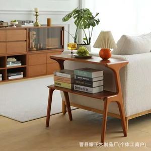 Walnut wood luxury side table, <b>sofa</b>, <b>sofa</b> <b>bed</b> table, living room bedroom table, stylish retro side table, solid wood - Product Image 4
