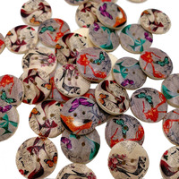 Accessori di abbigliamento di Design carino stampati personalizzati con bottoni in legno ecologici per decorazioni da parete