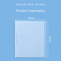 Classeur à anneaux rotatif A4 PP Clip dossier rotatif côté ouvert couleur fraîche tri universel de documents stockage Padfolio dossier