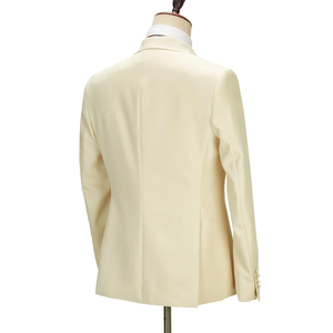 Costumes pour hommes élégants à deux poches 2 pièces <span class=keywords><strong>chic</strong></span> à bouton unique revers pointu smoking pour fête de <span class=keywords><strong>mariage</strong></span> costumes décontractés quotidiens (blazer + pantalon) - Product Image 2