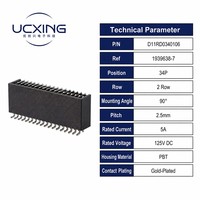 Conector de cable a placa D1100 de 34 pines, ángulo recto de 90 grados, paso de 2 mm, 3A 125V, PBT UL94 V-0, IATF16949, OEM de fábrica 1939638-7