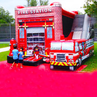 Château gonflable de camion de pompiers, château gonflable commercial pour les événements