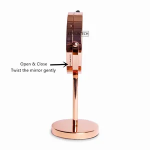 Espejo de aumento de doble cara con soporte 18 LED iluminado Espejo cosmético de maquillaje de mesa Funciona con pilas 3 colores - Product Image 4