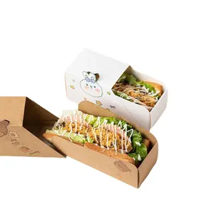 맞춤형 상업용 서랍 포장 상자 아침 식사 햄버거 오니기리 샌드위치 핫도그 치즈 스틱 간식 식품 포장 상자