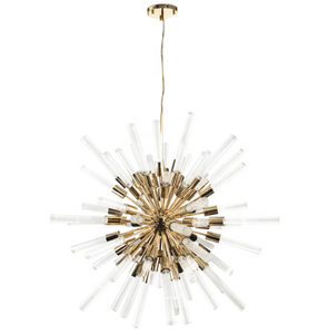 Suspension <span class=keywords><strong>satellite</strong></span> en tube de verre de luxe personnalisée grand lustre doré éclairage pour villa salon chambre maison - Product Image 1