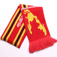 Promotion Custom Design Acryl gestrickt gewebt Jacquard Weave Schal Doppels ch ichten Schall dämpfer Fußball Fußball Fan Schal