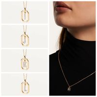 Kalung liontin emas huruf alfabet, rantai perhiasan wanita modis 925 Sterling, perhiasan dan Aksesori Wanita