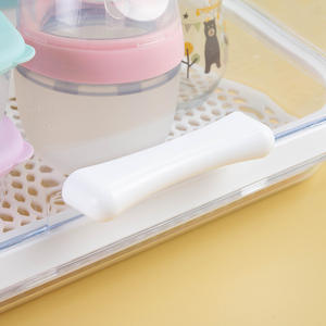 Icen B83 juego de té de plástico multifuncional estante transparente escritorio a prueba de polvo portavasos tapa niños caja de té para drenaje de agua - Product Image 3