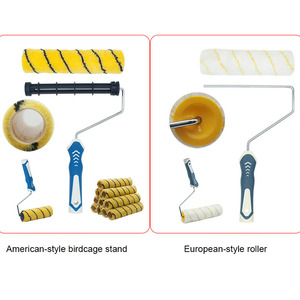 Kuas Cat Dinding DIY OEM Kelas Industri Motif Kulit Harimau Bergaris PP+TPR Gagang Beavertail Dua Warna 7 inci Garansi 3 Tahun Buatan Cina - Product Image 2