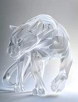 Résine conçue sur mesure artisanat Statues d'animaux transparentes comprenant cheval éléphant léopard cerf grue divers autres animaux