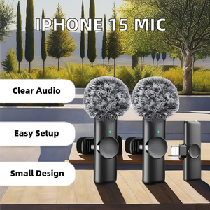 Không dây Lavalier Microphone <span class=keywords><strong>PC</strong></span> plug-and-Play Mini ve áo Mic giảm tiếng ồn cho studio tiktok video trực tiếp K15 phát sóng ve áo - Product Image 2