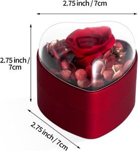 Caja para Anillo <span class=keywords><strong>de</strong></span> Compromiso 2026 para Propuesta <span class=keywords><strong>de</strong></span> Matrimonio, Regalos <span class=keywords><strong>de</strong></span> Rosas Eternas para el Día <span class=keywords><strong>de</strong></span> San Valentín, Caja Roja en Forma <span class=keywords><strong>de</strong></span> Corazón para Anillo - Product Image 2