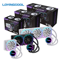 Refroidisseur de processeur de bureau LOVINGCOOL, refroidissement par eau, éclairage LED ARGB, interface ARGB automatique, installation sans pilote, boîtier d'ordinateur à liquide