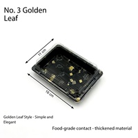 Boîte à sushi jetable en forme de feuille d'érable dorée avec couvercle transparent, tailles personnalisées, conteneur repas japonais pour buffet de fête, fournitures de traiteur