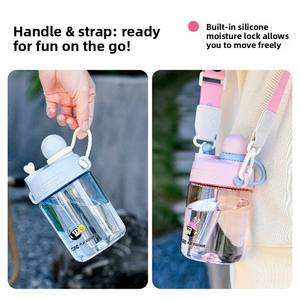 Gobelet d'eau Hilo en Tritan, type paille, pour l'été, pour étudiants, hommes, femmes, enfants, portable, pour sports de plein air, avec double mode de consommation et tube. - Product Image 4