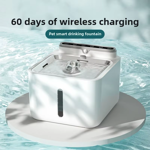 Elecpet Distributeur d'eau intelligent sans fil pour chats, couleur blanche, avec détecteur, adapté au camping en extérieur. En - Product Image 2