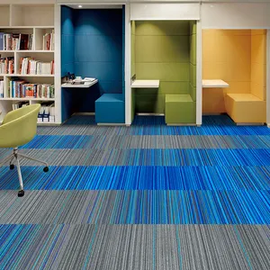 Removable Commercial Carpet Tiles 50x50 Anti-Fire Fiberglass Office Tiles