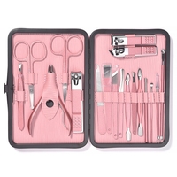 Kit de manucure et pédicure professionnel de luxe en acier inoxydable, 18 pièces, avec coupe-ongles, lime à ongles, outils de toilettage - Prêt à offrir