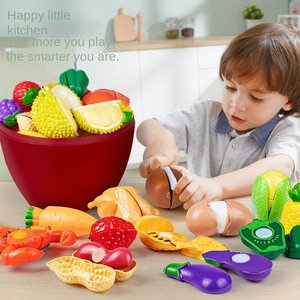 Jouets de <span class=keywords><strong>cuisine</strong></span> en plastique pour enfants, jeu de simulation de fruits et légumes pour filles de 3 à 6 ans, simulation de <span class=keywords><strong>cuisine</strong></span> avec boîte de rangement - Product Image 3