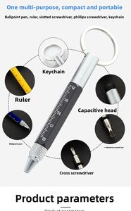 Promotion Custom Logo Six-in-One Flap Pocket <b>Pants</b> Capacitive Short Portable Ballpoint Pen Outdoor Keychain Tool Pen Screwdriver - Product Image 2
