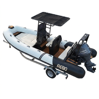 Bateau pneumatique RIB 600 à double coque en aluminium Hypalon/PVC avec T-TOP, certifié CE, Allemagne, 20 pieds