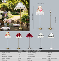 Abat-jour de lampe sur pied vintage au design exclusif de 23 pouces avec pompon, lampe de table de luxe, lampe sur pied pour la décoration du salon