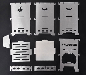 Estufa de titanio para exteriores de Halloween, inserto de fuego desmontado de acero inoxidable ligero para Picnic, fogata, parrilla pequeña para acampar - Product Image 3