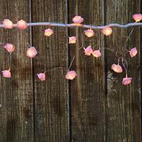 Guirlande lumineuse roses à lumière LED, 10 m, 20l, pour noël, mariage, décoration, extérieur, fête de pâques
