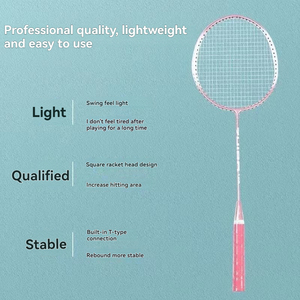 Ensemble de <span class=keywords><strong>badminton</strong></span> léger et facile à contrôler, <span class=keywords><strong>raquette</strong></span> d'entraînement résistante aux chocs, fabriquée en ferroalliage, <span class=keywords><strong>raquette</strong></span> pour débutants - Product Image 3