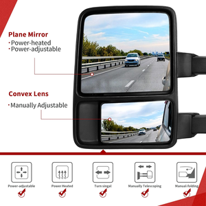 Specchietto Retrovisore Regolabile Manualmente per <span class=keywords><strong>Ford</strong></span> F250/350/450/550 Super Duty, Specchio Piatto Senza Riscaldamento con Segnale Ambra - Product Image 2