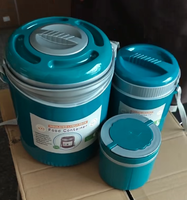 Conteneur alimentaire en plastique grande capacité 0,6 1,8 4,5 L, boîte à lunch, boîte isotherme, chauffe-plat, ensemble de 3 casseroles rondes avec cuillère