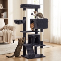 Arbre à chat moderne en gros avec grand cadre en bois et griffoir en sisal naturel