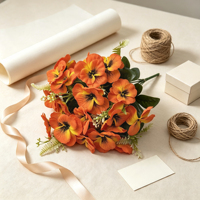 Bouquet de fleurs artificielles en soie de 47 cm, idéal pour les fleuristes, la décoration de jardins et les arrangements floraux extérieurs (vente en gros)