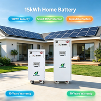 Batterie de stockage d'énergie domestique 15 kWh 51,2 V 300 Ah LiFePO4 murale empilable avec BMS CE UN38.3 6000 cycles pour système solaire