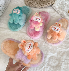 Nieuw product, populaire product, schattige pantoffels, pluche pantoffels, warmhoudend, op maat gemaakte schattige dierenpluche pantoffels - Product Image 1