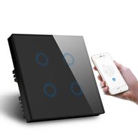 86mm UK Standard Smart Wifi Touch Switch 4Gang 2Way Alexa & Google Home Control 10A Max. Courant 240V Max. Panneau en verre de tension