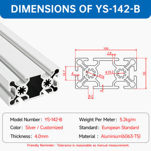 <span class=keywords><strong>Prix</strong></span> de gros alliage d'aluminium industriel profilé d'extrusion à fente en T 50100 Cnc équipement traité Structure cadre armoire ligne - Product Image 2