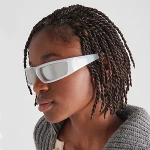 نظارات شمسية فاخرة جديدة Y2k من العلامة التجارية New Shield للإناث موديل 2024 طراز UV400 مع شعار مخصص نظارات شمسية عاكسة للنساء نظارات كلاسيكية للرجال والنساء