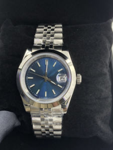 NH35 <span class=keywords><strong>Montre</strong></span> en acier inoxydable 36mm/39mm LOGO personnalisé Mouvement automatique Bleu, Gris, <span class=keywords><strong>Cadran</strong></span> argenté <span class=keywords><strong>Montre</strong></span> pour <span class=keywords><strong>homme</strong></span> d'affaires étanche - Product Image 3